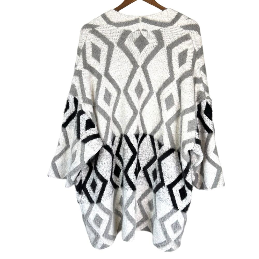 Multiples Gray Black White Three Quarter Sleeve D… - image 8